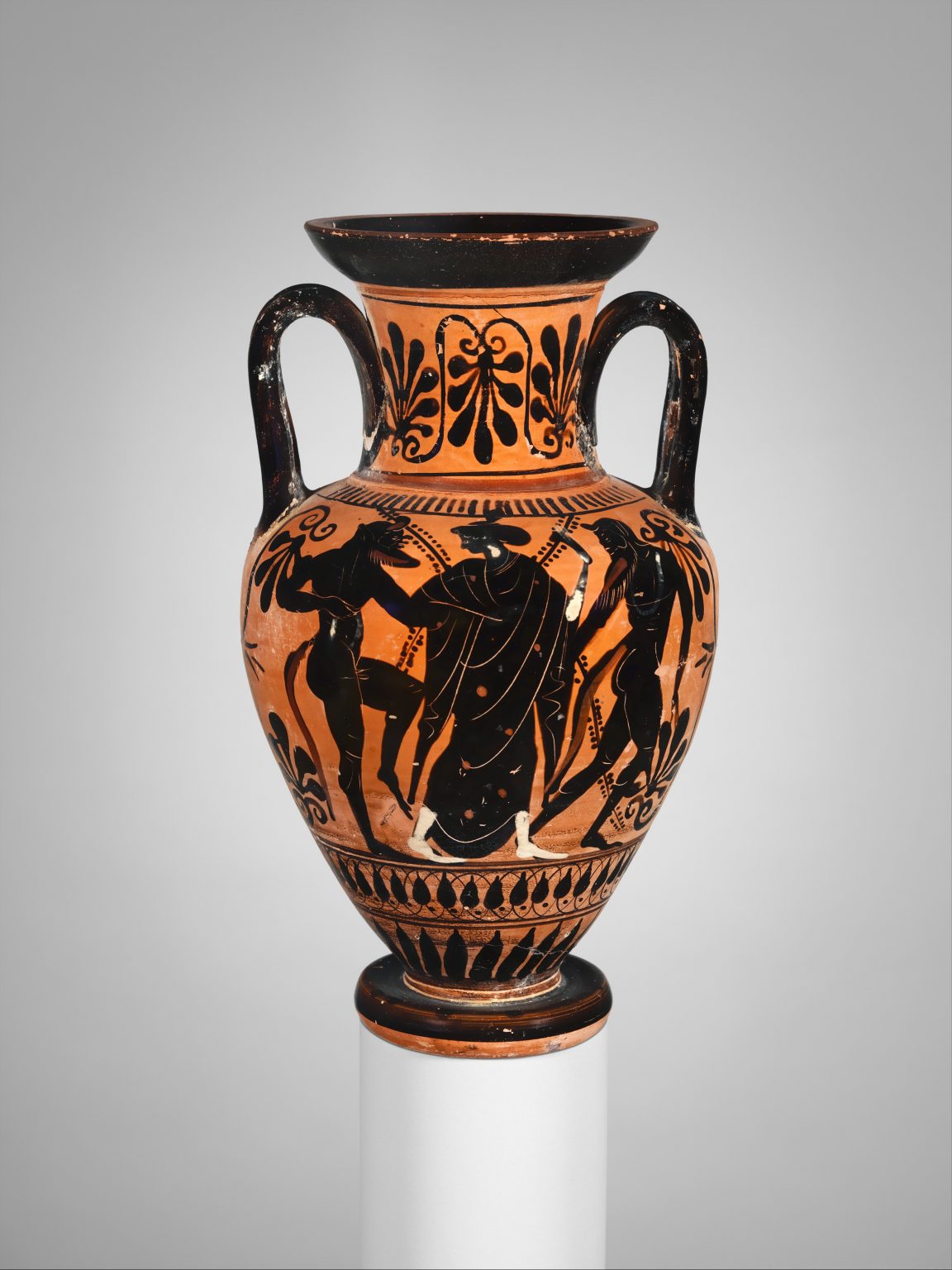 Grand Vase Grec Antique – Figure Noire, Copie Musée 33 Cm